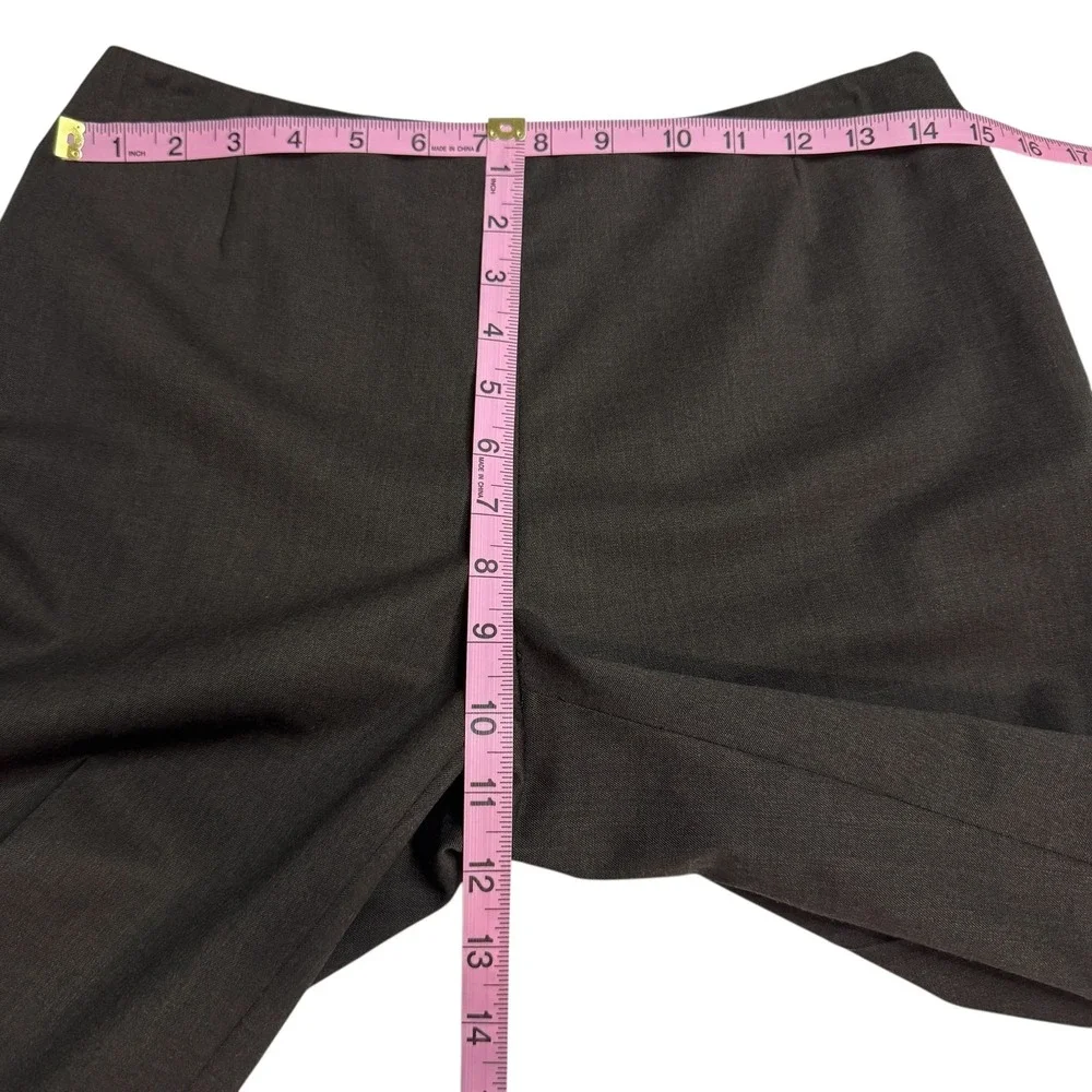 Lafayette 148 New York Women's Brown Virgin Wool‎ Blend Side Zip Dress Pants 4